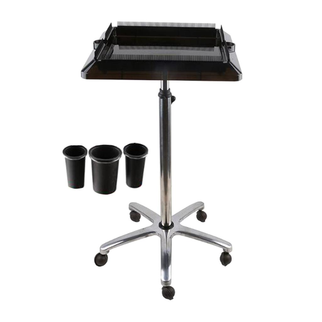 1 Piece Hair Salon Tray Cart Mobile Storage Trolley Adjustable Height Metal Removable Tool Holder