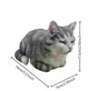 Kitty Figurine Realistic Novelty Modern Cute Sleeping Cat Statue Resin Animal Statue for Home Garden Dining Room, Bookshelf
