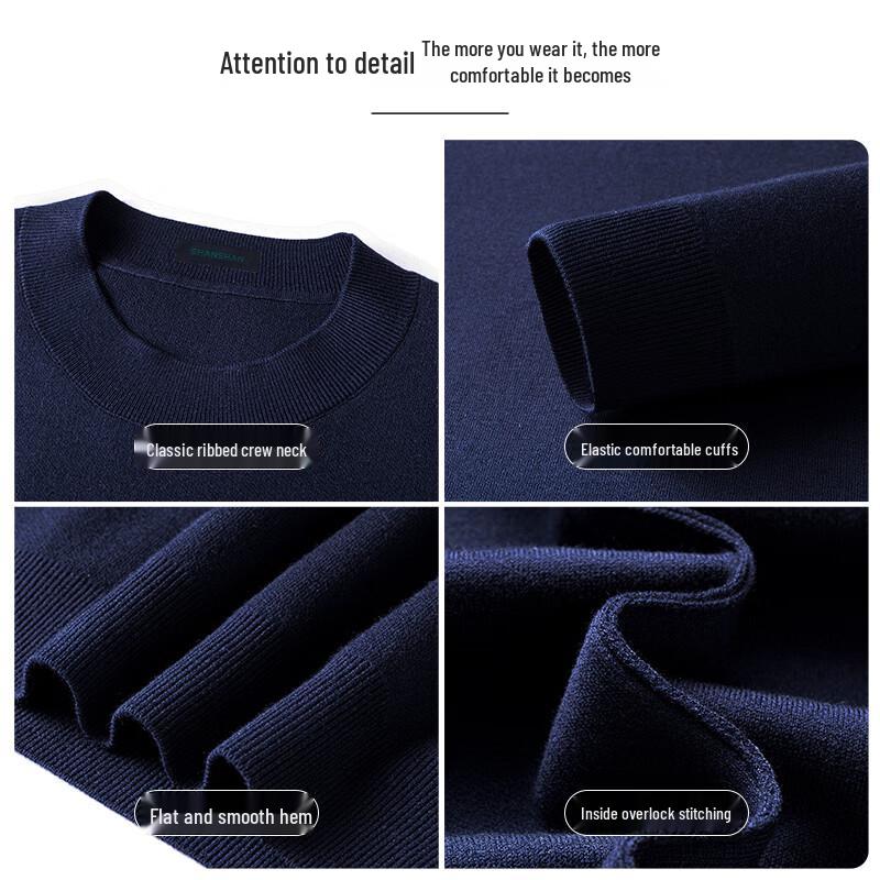 SHANSHAN Men's Half-Turtleneck Cashmere Blend Sweater