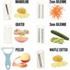 5 In 1 Multi Vegetable Slicer Feliator Blue Kitchen Cutter Multi Blade Julienne Slicer Vegetable Peeler