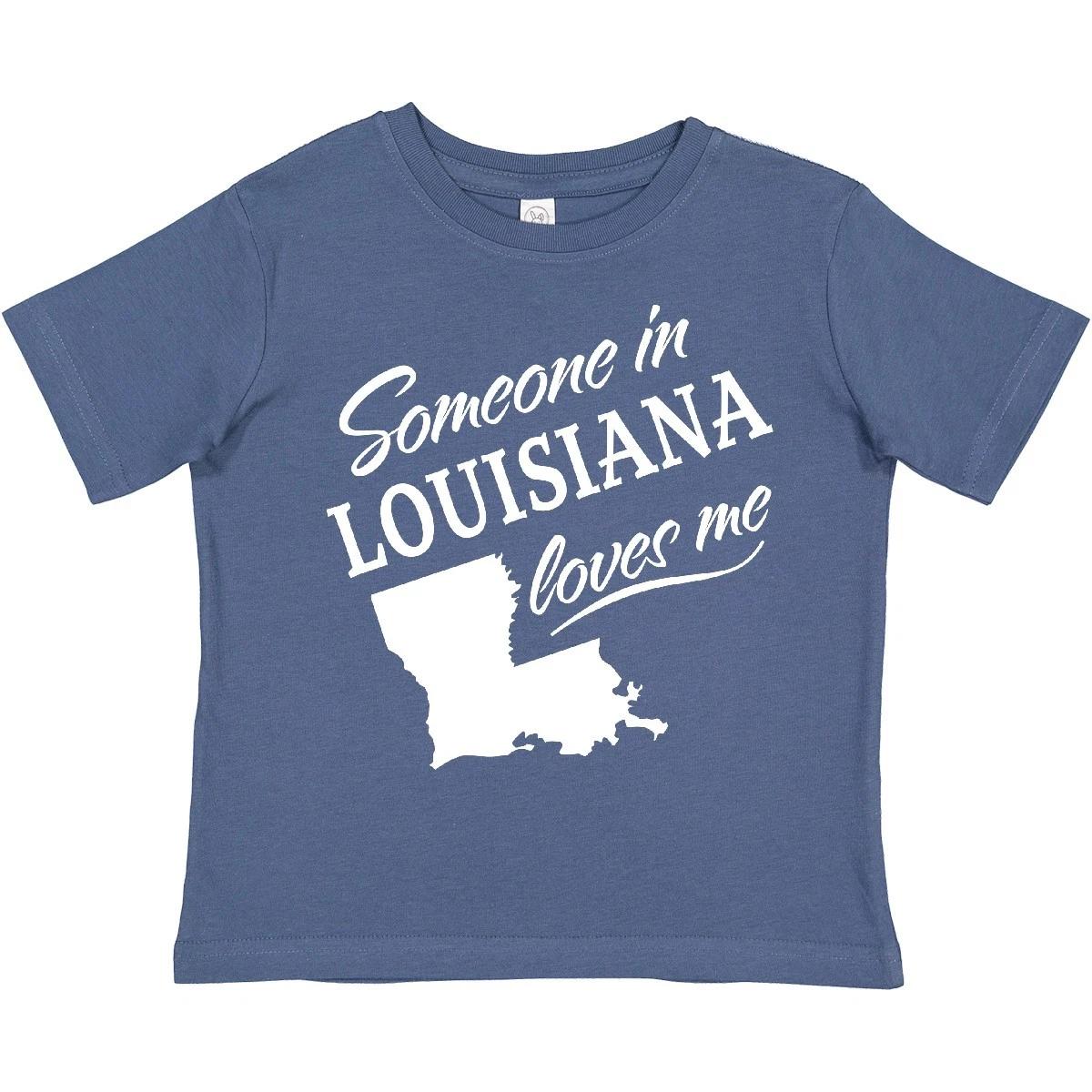 Inktastic Someone In Louisiana Loves Me Toddler T-Shirt Home Family Grandparents 100