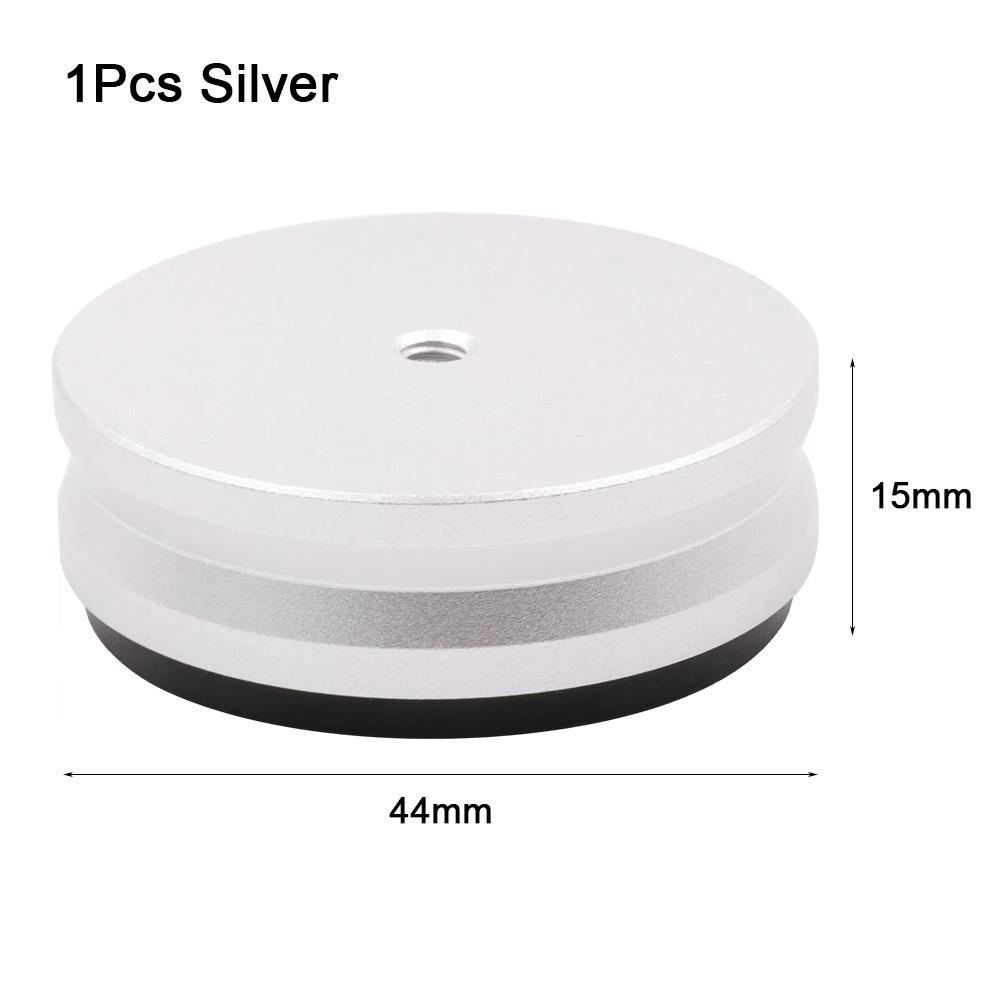 1/4Pcs Solid Full Aluminum Hifi Audio Stand Pad Machined Design Speaker Cone Base  Turntable Support 1pcs silver