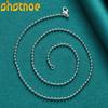 SHSTONE 925 Silver 2mm 18 Inch Ball Bead Chain Necklace For Women Party Engagement Wedding Fashion Charm Jewelry Gifts