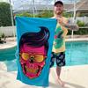 1PC Sunshine Greaser Microfiber Beach Towel Quick Dry Absorbent Retro Summer Pool Travel Gift