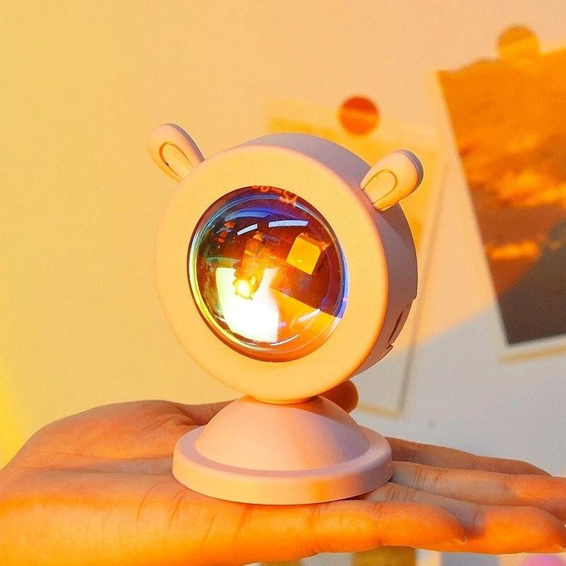 Mini Usb Sunset Lamp Led Projector Night Light 6 Colors Switch Rainbow Atmosphere Home Bedroom Background Wall Decoration Gift