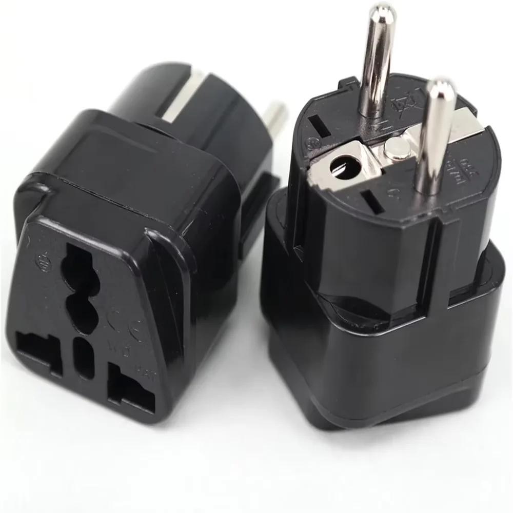 US To EU Travel Plug Adapter, AC Power Outlet Converter for Europe UK Australia, 2 Prong Type C International Wall Socket Adapto