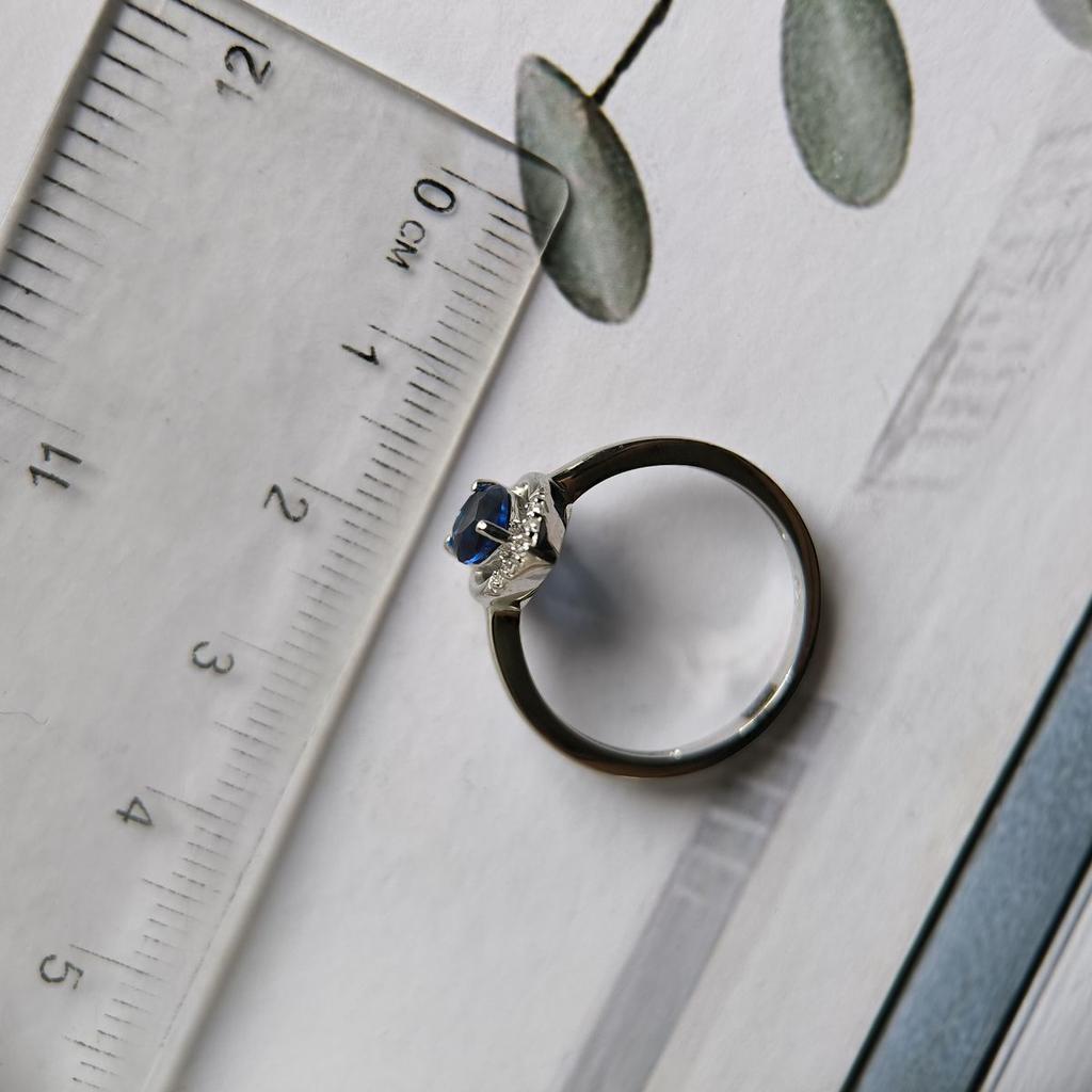 Silver Ring with Nano Sapphire 0.588ct, Item Weight 2.24 Gr (2188957)