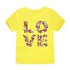 Simple Flowers girls' T-shirt with 3D printed letters, children's short sleeved