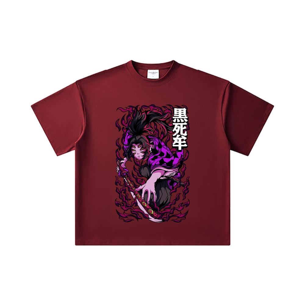 

260 GSM Double Yarn 32 Count 100% Cotton Demon Slayer V83 Kokushibo Print Unisex Heavy Cotton T Shirt 2XL