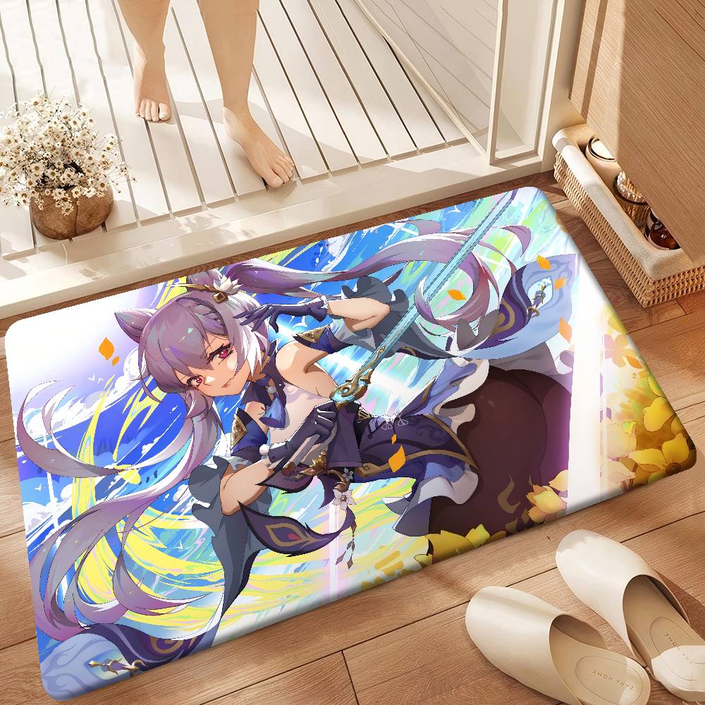 Genshin Impact Keqing Anime Door Mat Nordic Style Bedroom Living Room Doormat Home Balcony Anti-Slip Alfombra