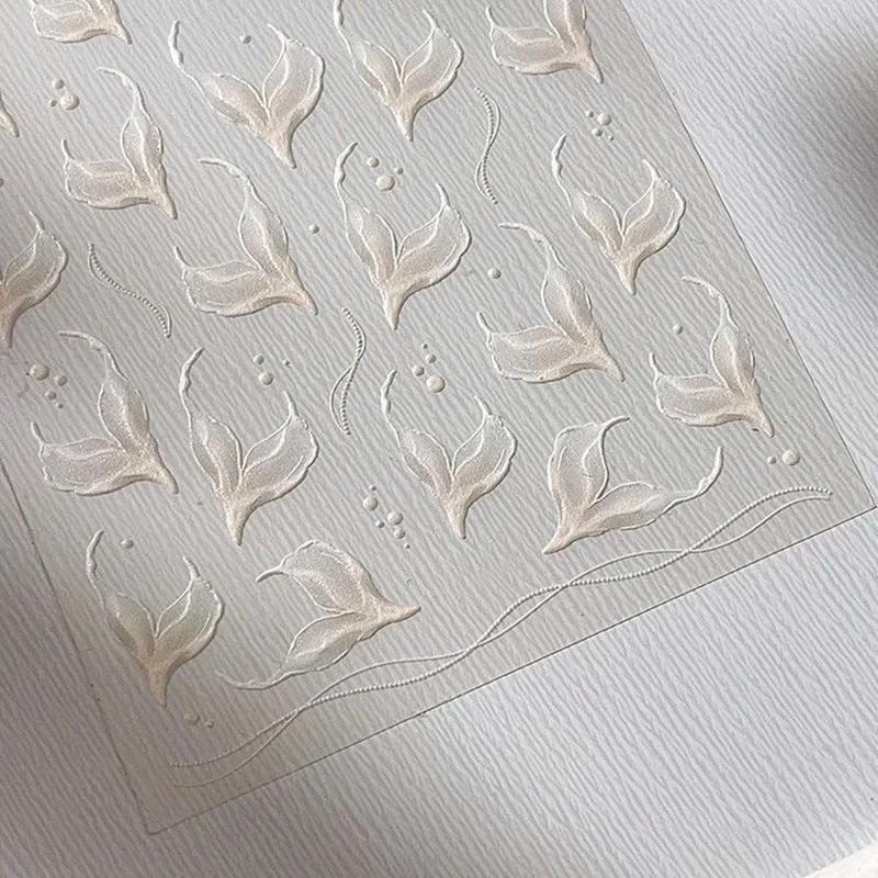3D White Fish Tail Nail Stickers Nail Art Stickers Manicure Decals For Women Diy Nail Art Decoration