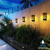Solar Flame Lights Outdoor Wall Lamp Waterproof Flickering Patio Pathway Yard 36 LED Sun Powered Wall Mounted Sunlight