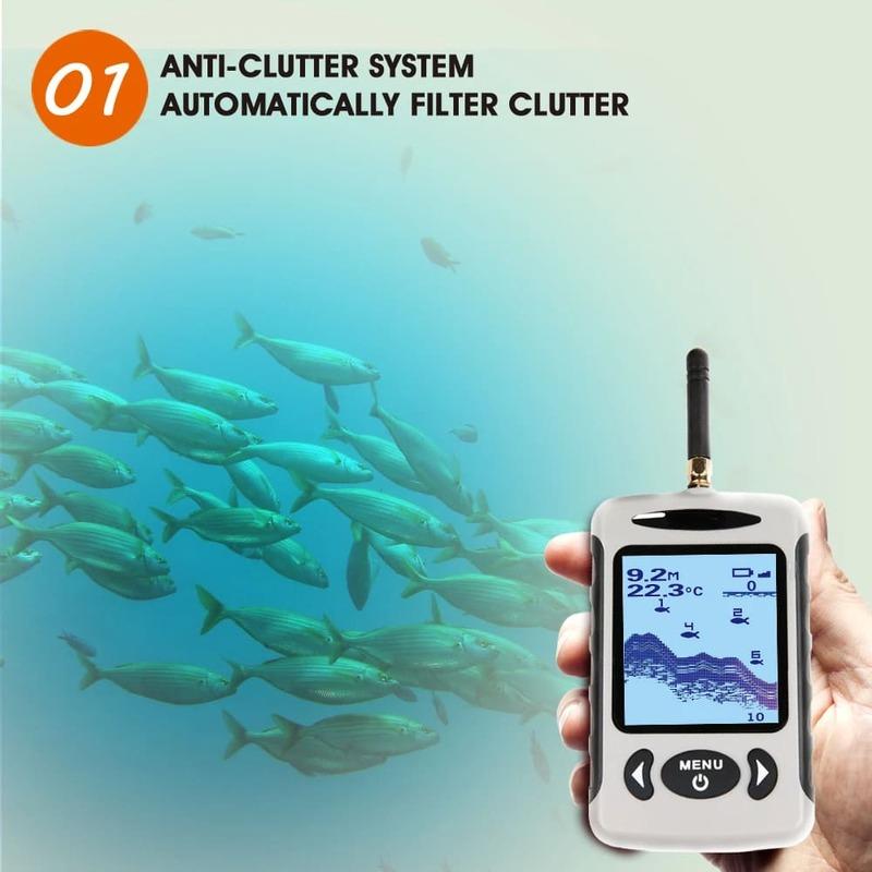 2025 New Portable Professional Sounder Wireless Cell Phone Sonar Fish Finder Fishing Probe Detector Fishfinder with Dot Matrix