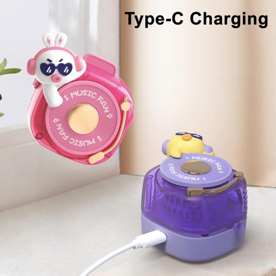 Kleiner Lüfter Cartoon Ente Hase Bär Element Kamera Design Hängeventilator Mehrstufige Windregelung Geräuscharmer Motor Kühlung