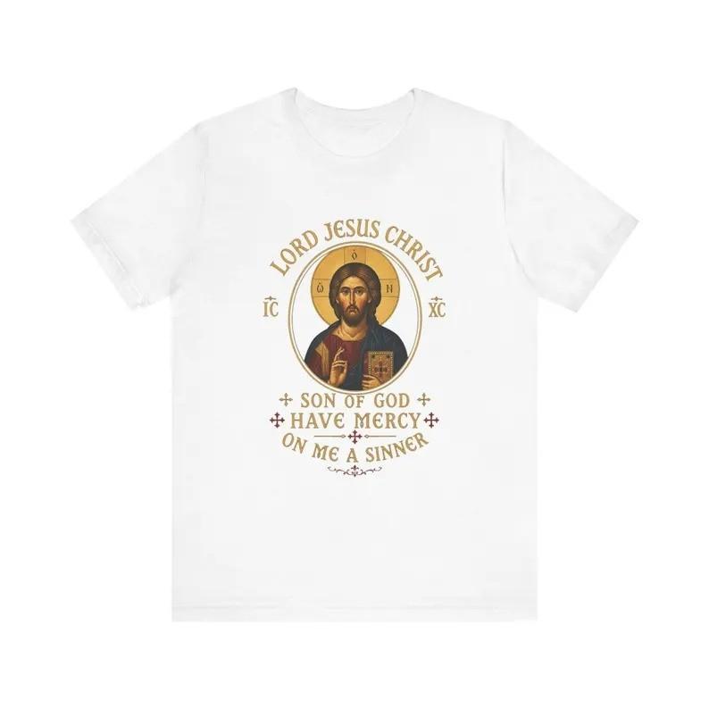 Jesus Prayer Byzantine Icon T-Shirt Lord Jesus Christ Orthodox Graphic Tee XXL
