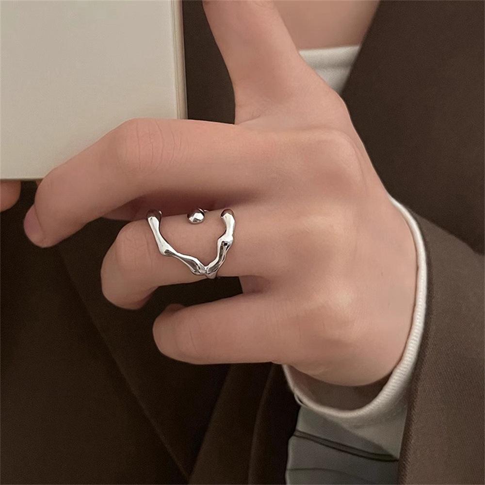 925 Sterling Silver Women's Open Band Ring - Non-Fading, Versatile Pinky Ring, High-End Fashion Design