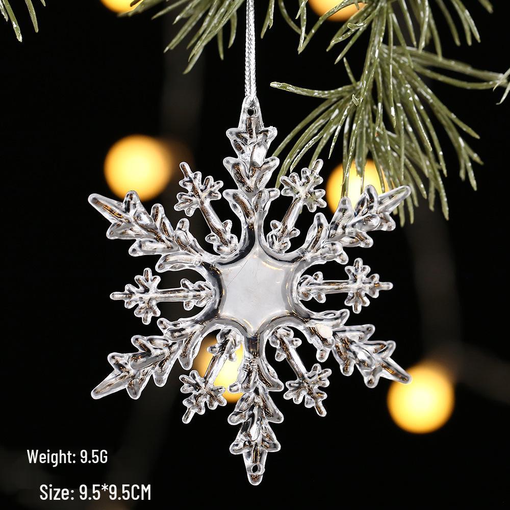 Transparent Icicle Snowflake Beaded Curtain - Acrylic Christmas Tree Ornament