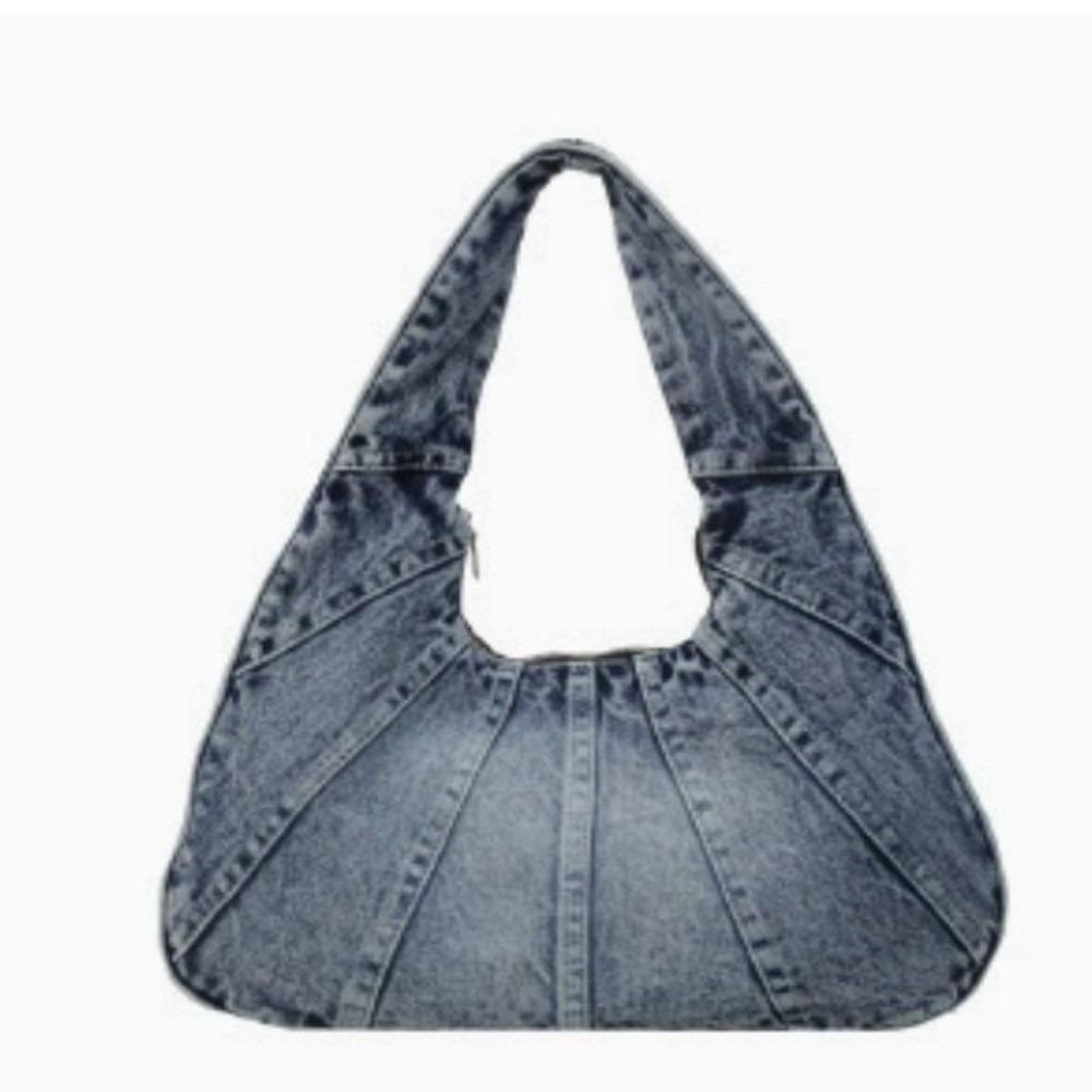 Large Capacity Handbag Minimalist Design Tote Bag Fashion Hobo Bag Shopping синий