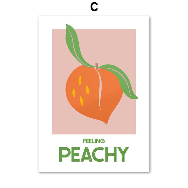 Cherry Lemon Orange Strawberry Abstract Fruit Wall Art Canvas Painting Nordic Posters Prints Wall Pictures For Living Room Decor No Frame