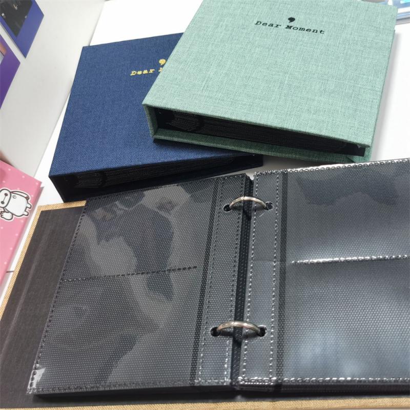 Albums Exquisite Cotton Linen Photo Album Instax Memory Book For Cards Protectors 1415  3cm Card Book Loose-leaf Album 3 Inch
