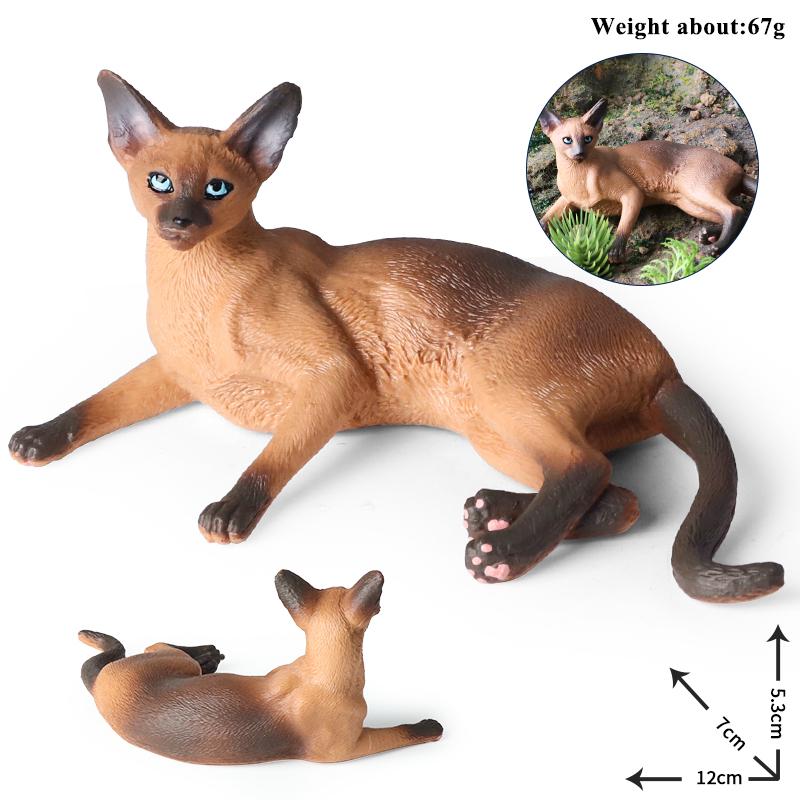 Oenux Kitty Dog Animals Model Action Figure Siamese Husky Pug Rottweiler Puppy Figurines PVC Cute Collection Toy Kids Gift