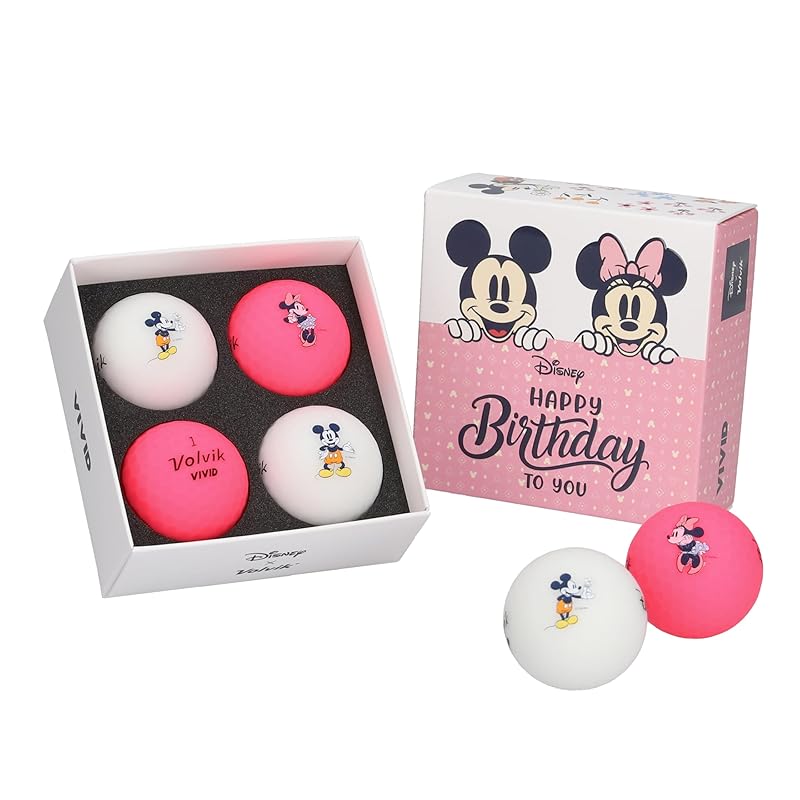 

Volvik golf ball Disney BIRTHDAY PACK Mickey & Minnie 4 ball set