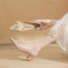 550-3 high heels women's 2025 spring new crystal wedding shoes versatile pointed thick heel removable buckle single shoes