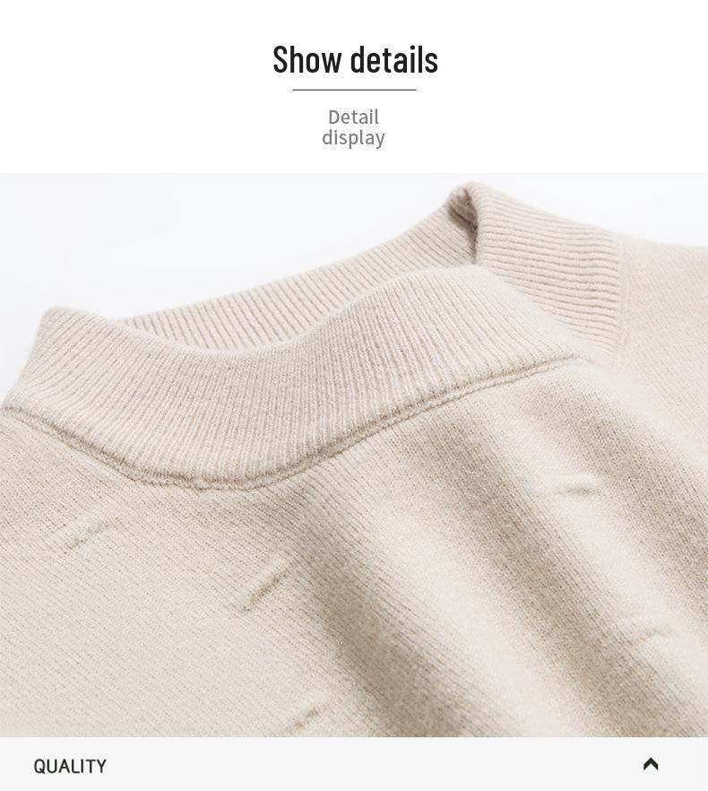Winter Thick Jacquard Knit Sweater with Half-High Collar for All Ages