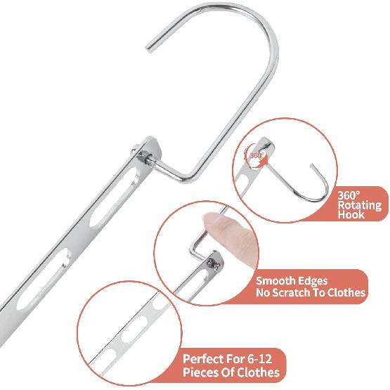 Platzsparende Kleiderbügel, 10er-Pack Kleiderbügel-Organizer Platzsparer, Magische Metall-Faltbare Schrank-Organizer, Mehrere Kleiderbügel in Einem, College