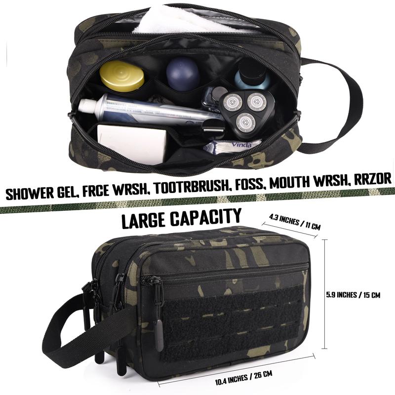 European Style Business Travel Hygiene Bag, Military Equipment Bag, Men's Essential Toiletries. Multi Layer Design, Breathable