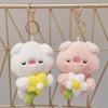 Cute Plush Bear Keychain Dolls White And Pink Small Pendant For Girlish Schoolbag Charms Wedding Gifts Toys