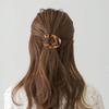 Neuer 1 Stück Gelber Leopard Ovaler Teller Haarnadel Gebogener Pferdeschwanz Clip Haarnadel Flacher Entenschnabel Clip Dekorativer Friseurbedarf