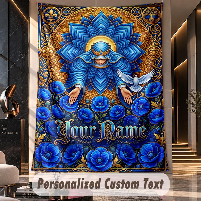 Floral (22) Theme Custom Tapestry Personalized Custom Name Text Wall Hanging Tapestry Home Decor Background Cloth