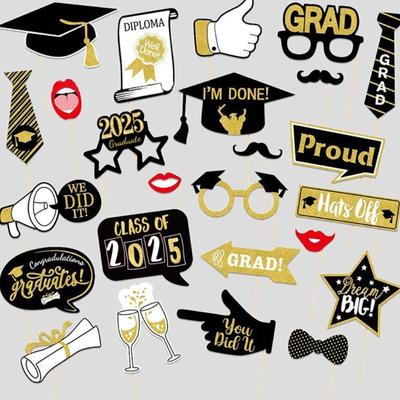 Set of 25Pcs Funny Graduation Photography Props for Class Of 2025 Graduation