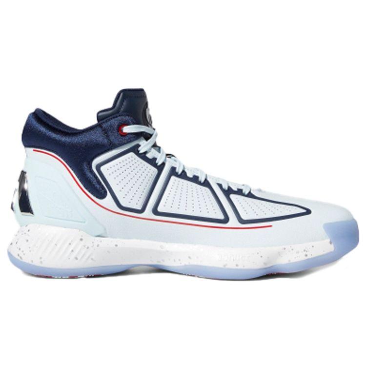 Adidas D Rose 10 Comfortable Versatile Shock Absorption Non-Slip Wear-Resistant Mid-Top Basketball Shoes Men Sneakers Sky-Blue EH2130