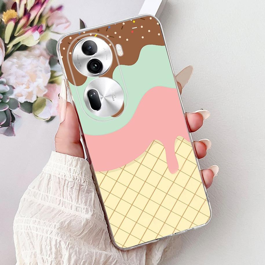 

For OPPO Reno 11 Pro 5G Case CPH2607 New Fashion Flower Butterfly Silicone Clear Soft Phone Case on OPPO Reno11 5G CPH2599 Funda OPPO Reno 11