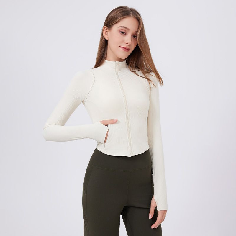 Export Casual Running Outerwear Yoga Clothes Women's Zipper Slim Fit Sports Outwear Outdoor Nude Feel Fitness Jacket Tops