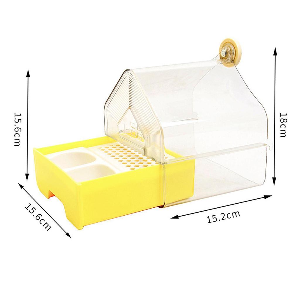 Hanging Bird Bath with Feeder Shower Box Stable Food Feeder Holder Birds Bath Bowl Bird Bathtub for Like Lovebirds Parrots