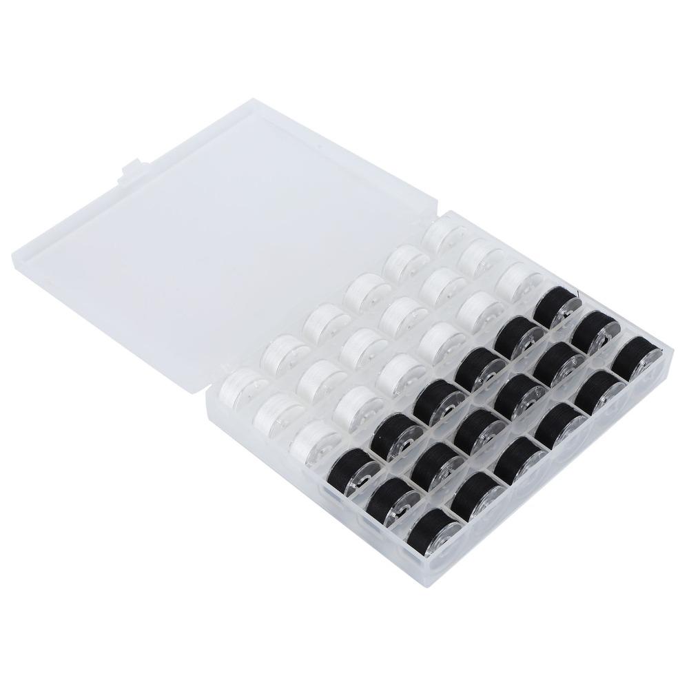 36pcs Transparent Bobbins Box Set Size A Plastic Bobbin Case Sewing Threads Set For Sewing Machines