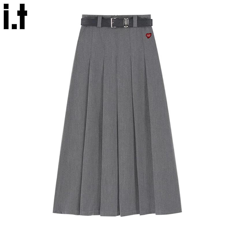 CHOCOOLATEit Women s Pleated High-Waisted Midi Skirt L