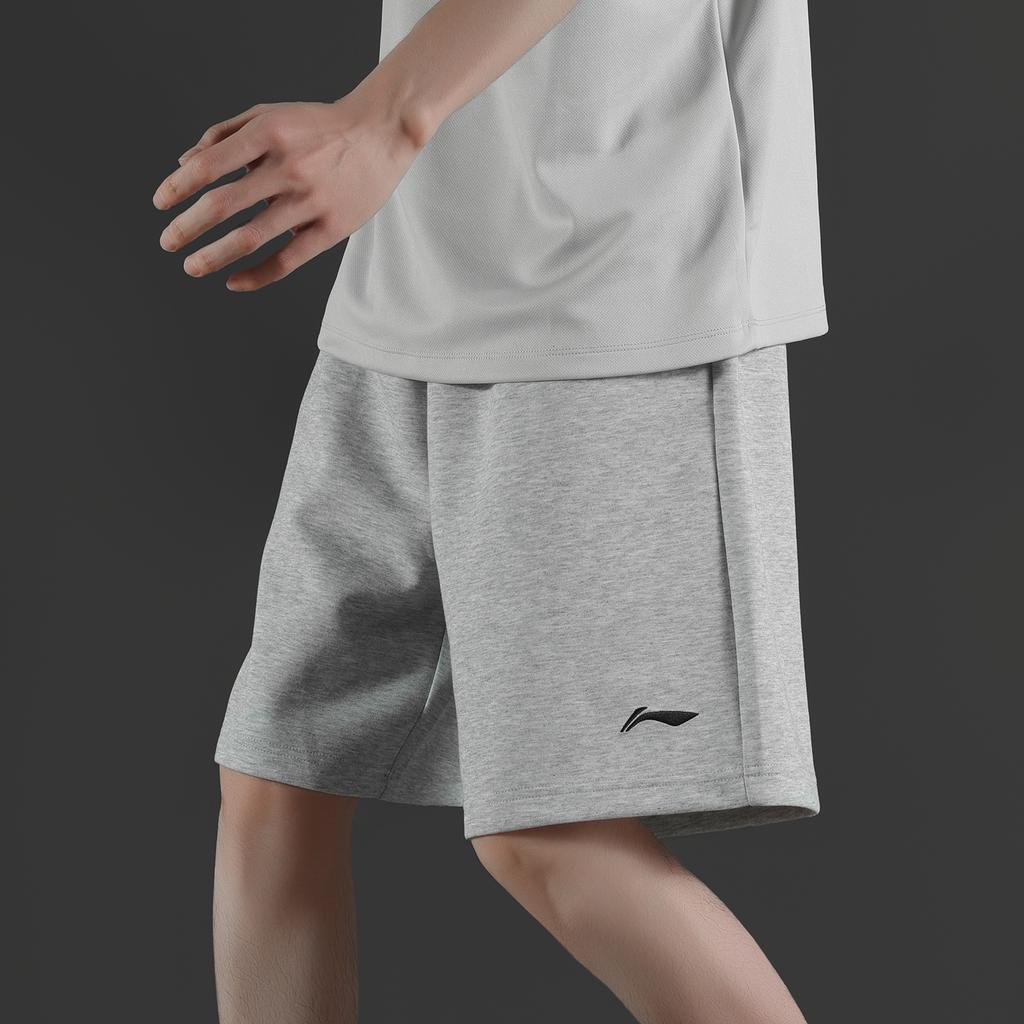 Li-Ning Comfortable Breathable Loose Fit Five-Point Shorts Unisex shorts Light-Gray AKSW623-2