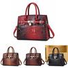 Fashionable Mom's Chic Handbag With Spacious Interior And Elegant Crocodile Pattern