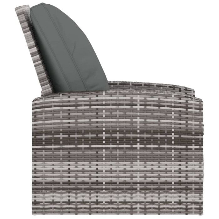 VidaXL Garden Recliner with Cushions Grey Wicker 364104