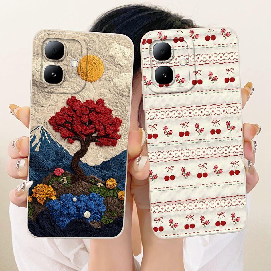 For Infinix Smart 20 2026 Cute Cat Flower Cartoon Phone Case For Infinix Smart20 X6840 X6840B Soft Silicone Covers Bumpers
