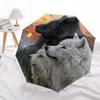 Three Wolves  Pattern, Automatic Folding Umbrella, Portable and Foldable Design, 8 Ribs, a Christmas or Birthday Gift.