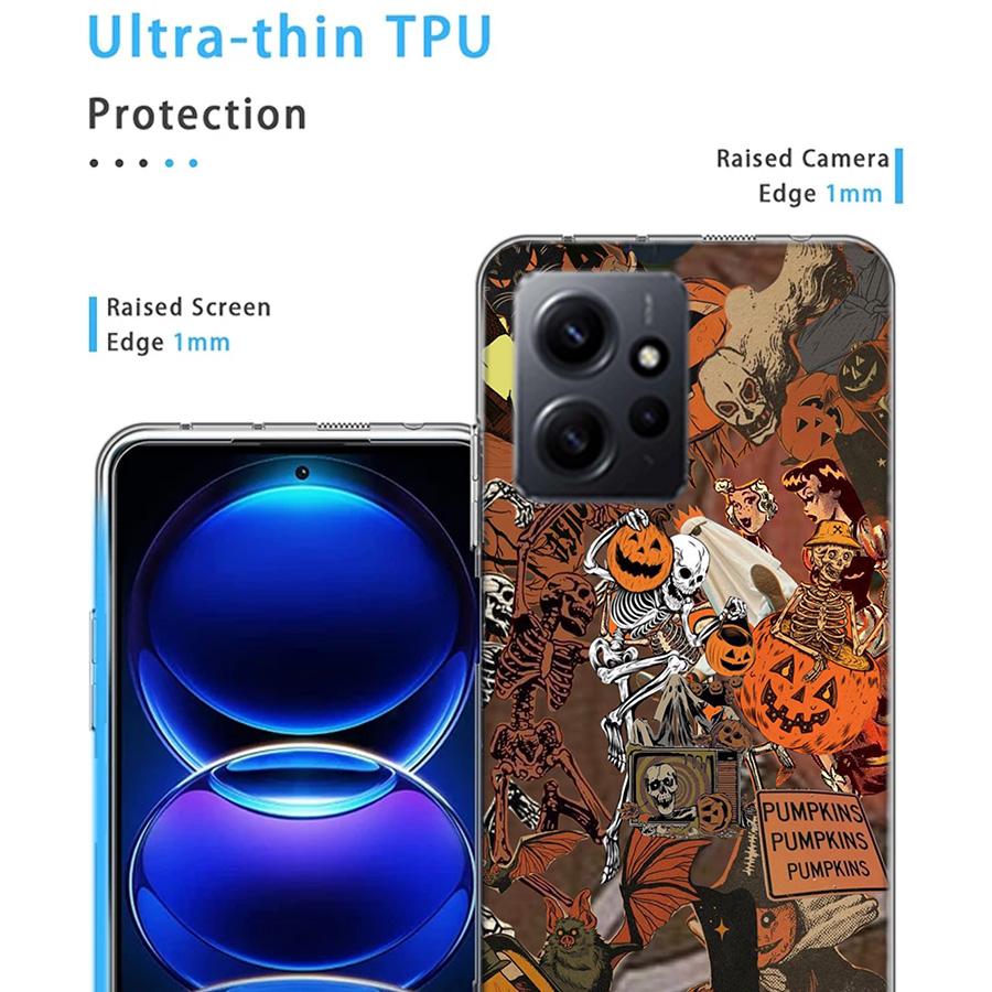 Halloween Fall Art Witch Cat Phone Case For Redmi Note 14 15 Pro 5G 13 12 Pro Plus 11 11T 11E 11S 10 Pro 10S 9 9S Cover Cell Cle