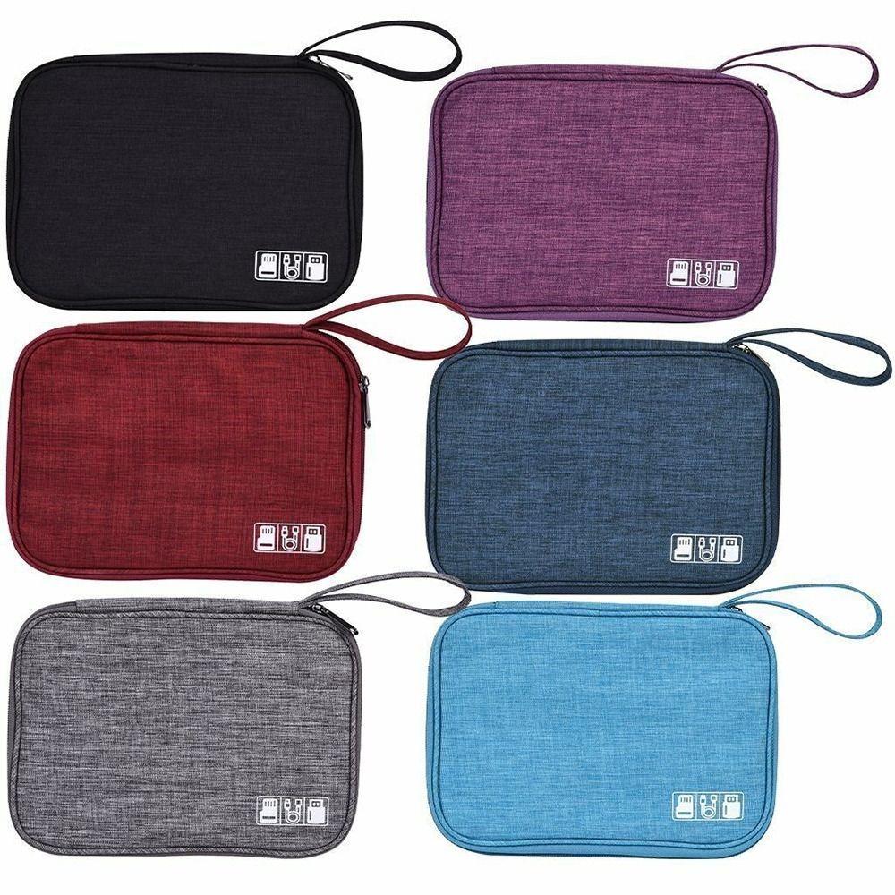 Polyester Cable Organizer Bag Tangle-Free Charger Cable Case Portable USB Organizer  Travel Use