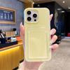 iPhone 17 Pro Jelly Silicone Card Holder Case, Solid Color, Anti-Fall Protection for iPhone 15P/14