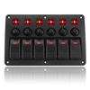 Marine Rocker Switch Panel 6 Gang Car Switch Panel Waterproof with Sticker Interior Parts LED Light 12~24V Circuit Control
