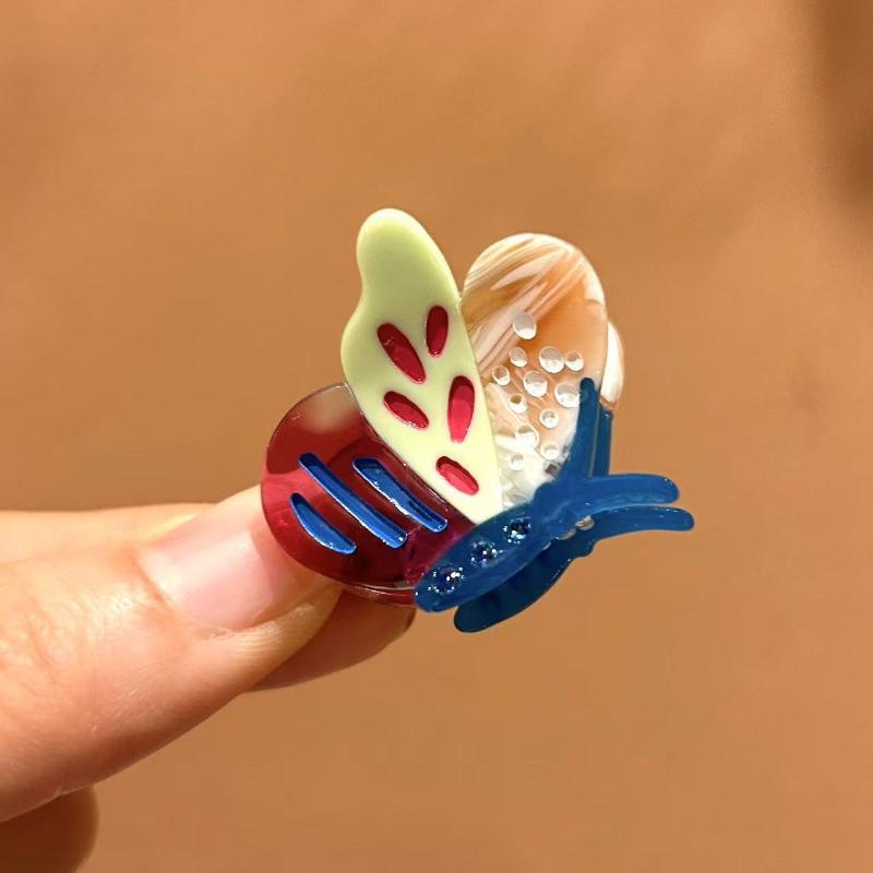 Trendy Mini Animal Acetate Hair Clips Y2K Cute Snail Butterfly Bird Hair Claws Sweet Spring Aesthetic Hair Accessories Women